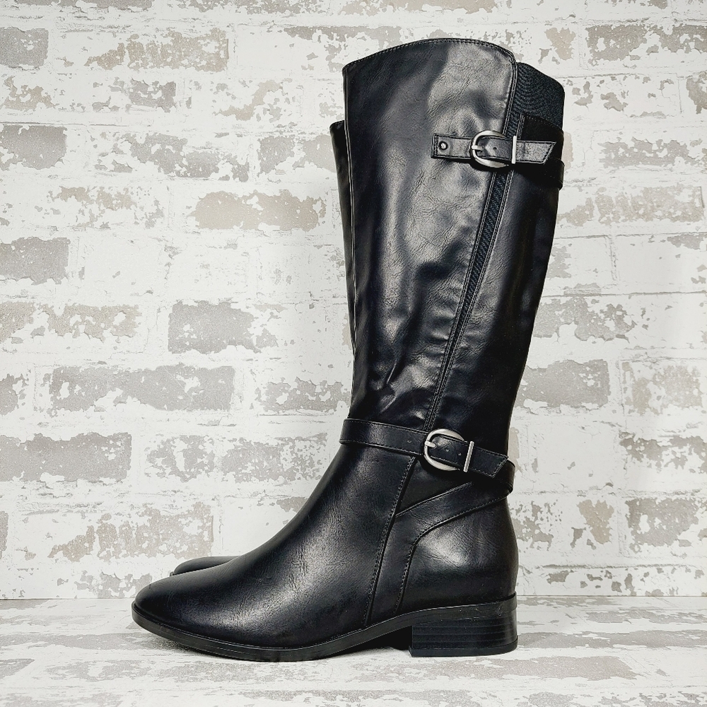 New Naturalizer Sahara Black Faux Leather Ridding Boots O 340